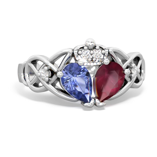 ruby-tanzanite claddagh ring