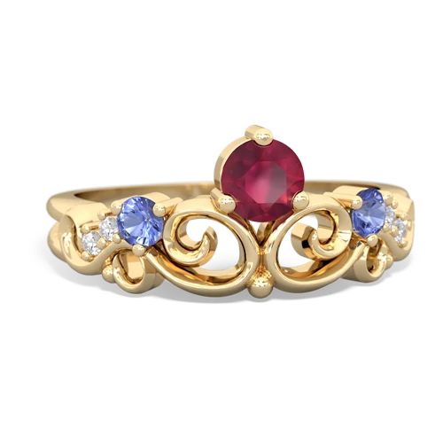 ruby-tanzanite crown keepsake ring