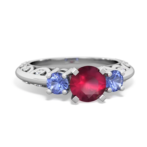 ruby-tanzanite engagement ring