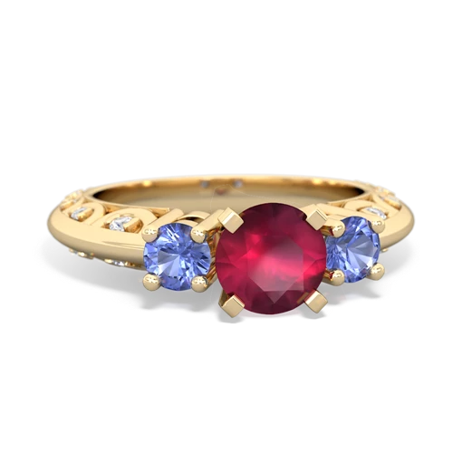 ruby-tanzanite engagement ring