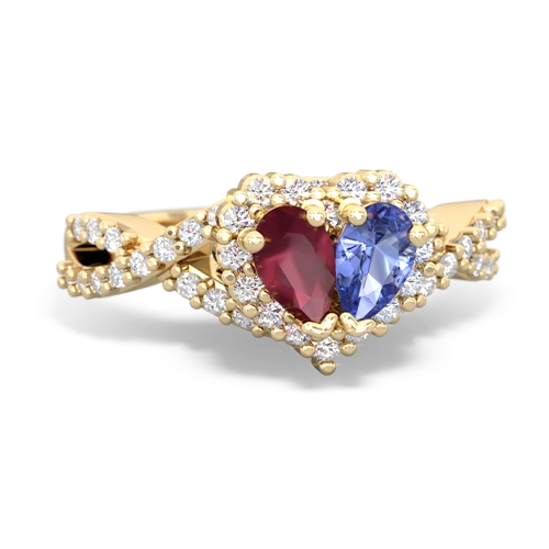 ruby-tanzanite engagement ring