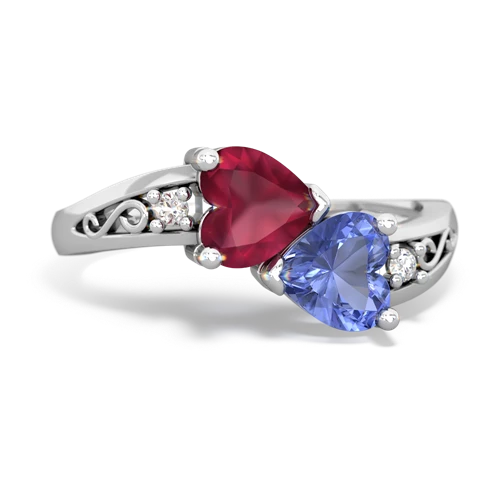 ruby-tanzanite filligree ring