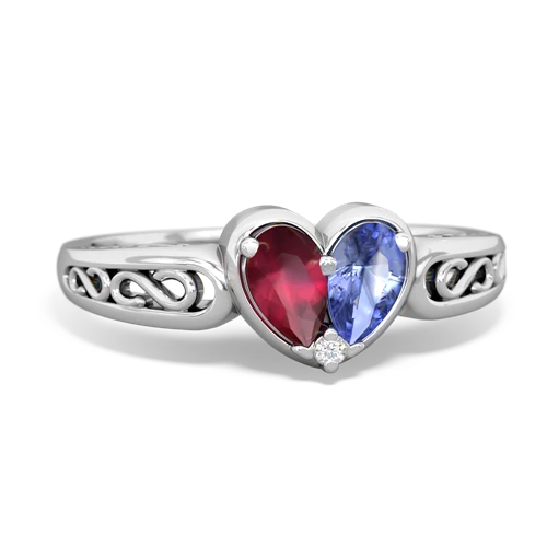 ruby-tanzanite filligree ring