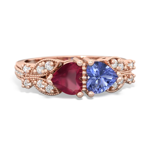 ruby-tanzanite keepsake butterfly ring