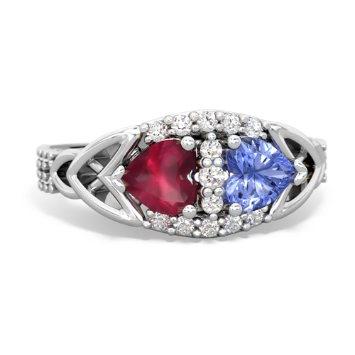 ruby-tanzanite keepsake engagement ring