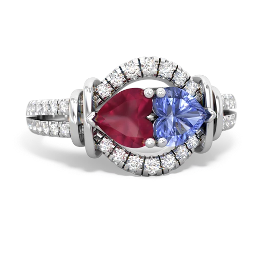 ruby-tanzanite pave keepsake ring