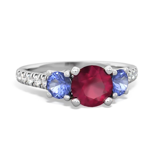 ruby-tanzanite trellis pave ring