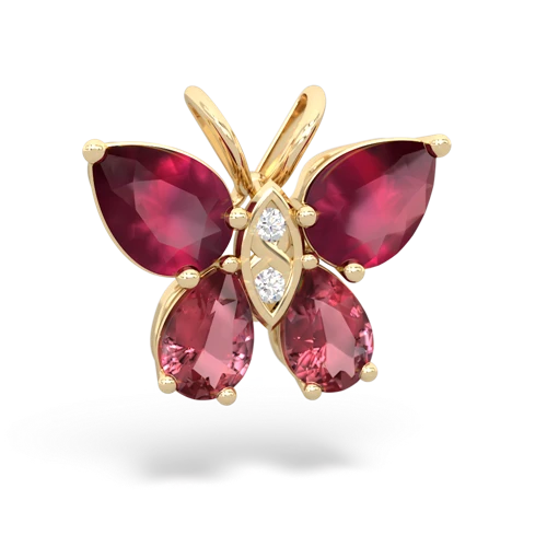 ruby-tourmaline butterfly pendant