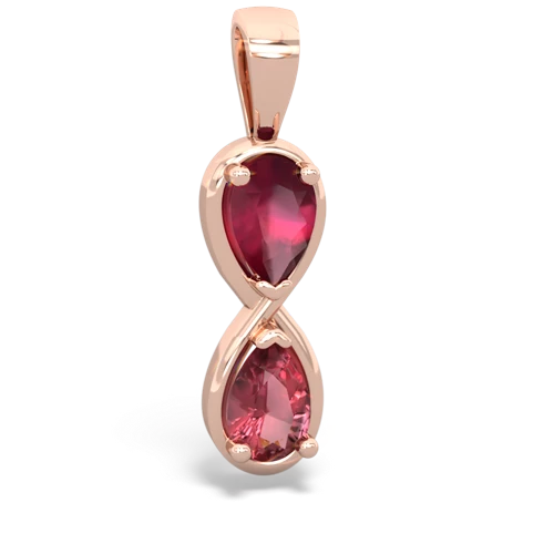 ruby-tourmaline infinity pendant