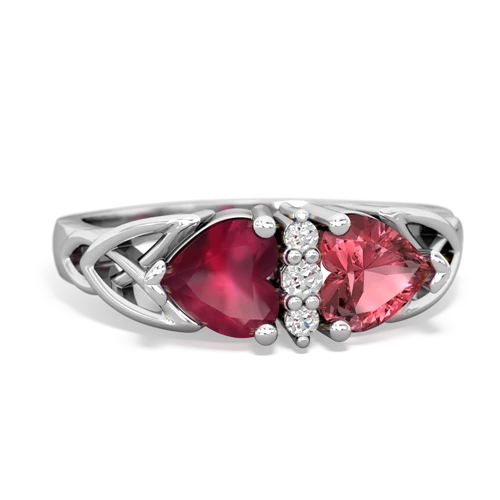 ruby-tourmaline celtic ring