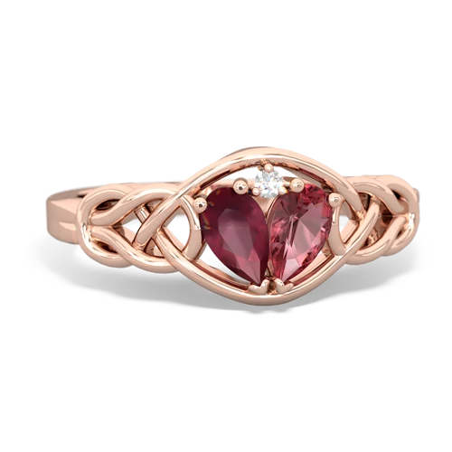 ruby-tourmaline celtic knot ring