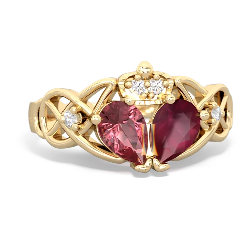 ruby-tourmaline claddagh ring