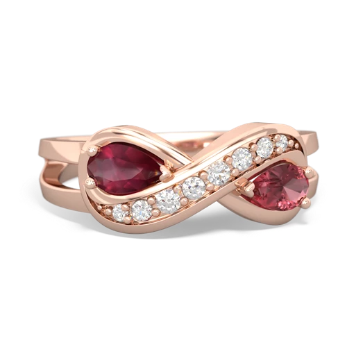 ruby-tourmaline diamond infinity ring