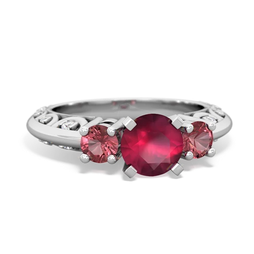 ruby-tourmaline engagement ring