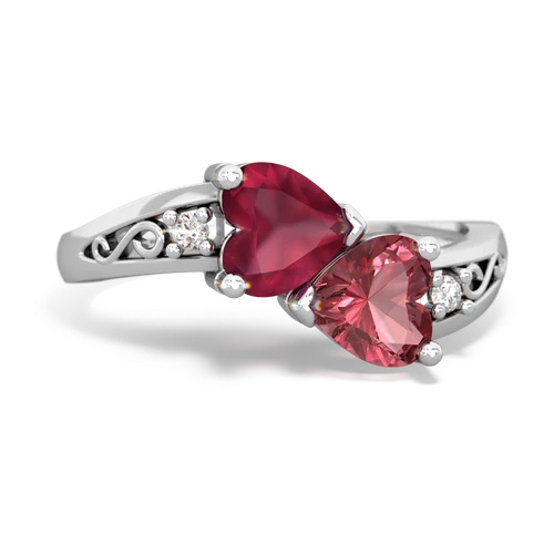 ruby-tourmaline filligree ring