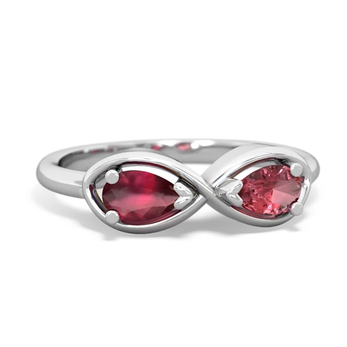 ruby-tourmaline infinity ring