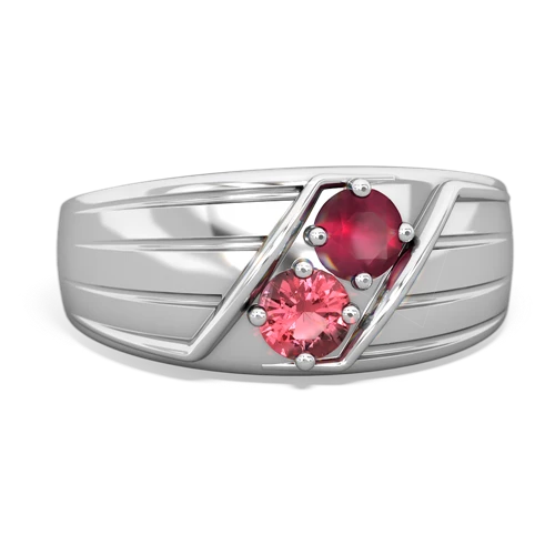 ruby-tourmaline mens ring