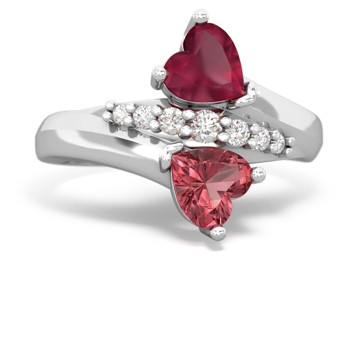 ruby-tourmaline modern ring