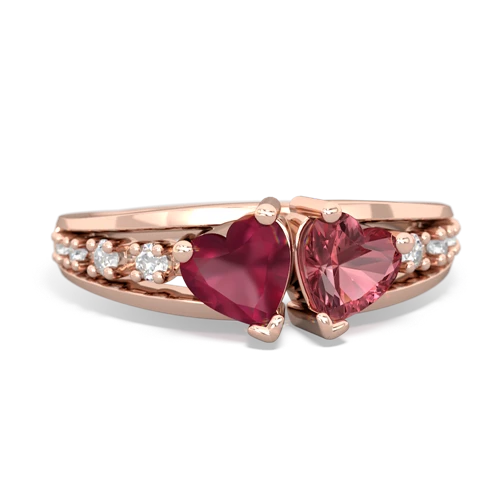 ruby-tourmaline modern ring