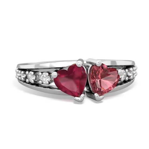 ruby-tourmaline modern ring