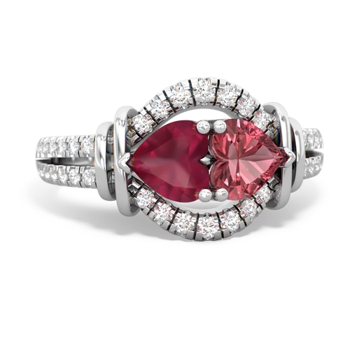 ruby-tourmaline pave keepsake ring