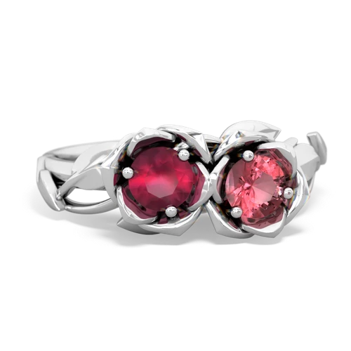 ruby-tourmaline roses ring