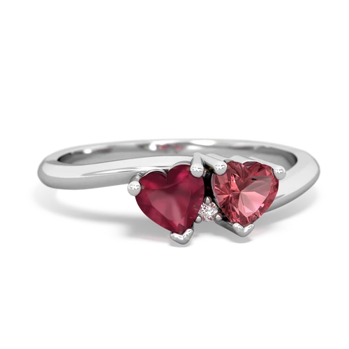 ruby-tourmaline sweethearts promise ring