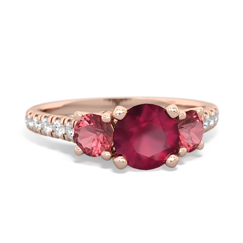 ruby-tourmaline trellis pave ring