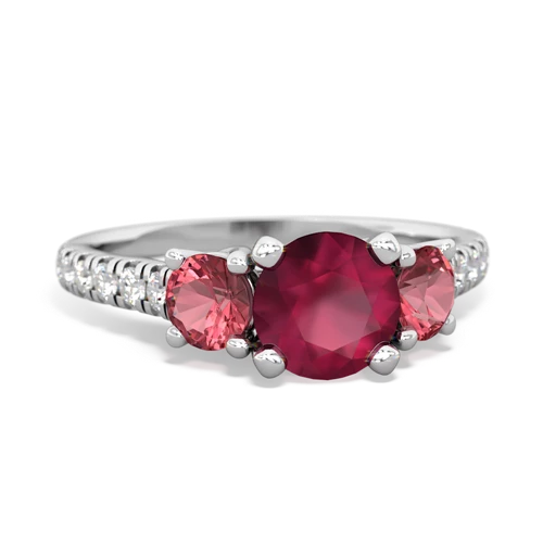 ruby-tourmaline trellis pave ring