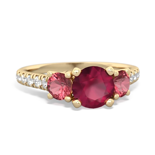 ruby-tourmaline trellis pave ring