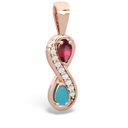 ruby-turquoise keepsake infinity pendant