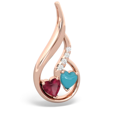 ruby-turquoise keepsake swirl pendant
