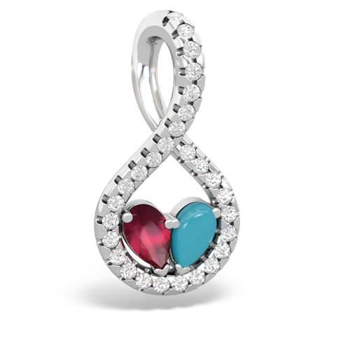 ruby-turquoise pave twist pendant