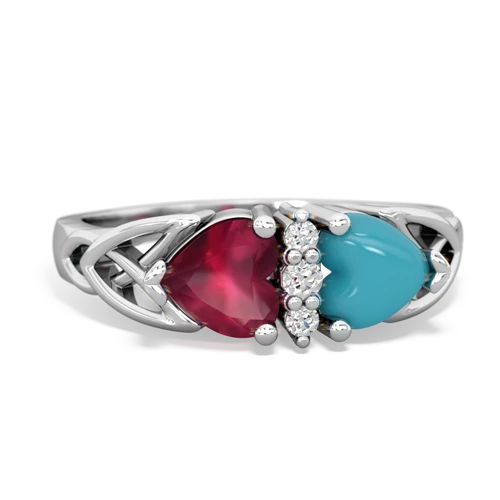 ruby-turquoise celtic ring