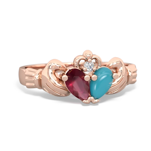 ruby-turquoise claddagh ring