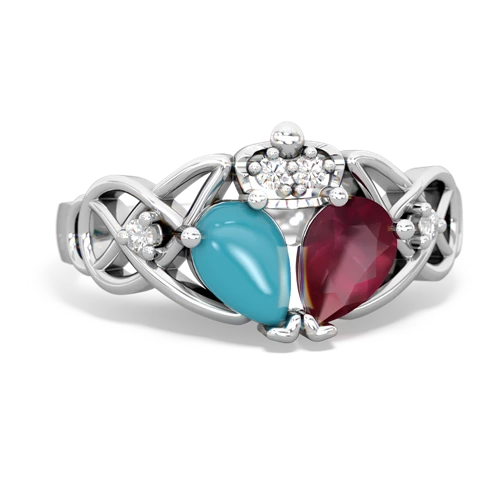 ruby-turquoise claddagh ring