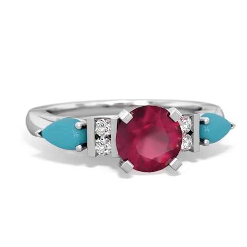 ruby-turquoise engagement ring