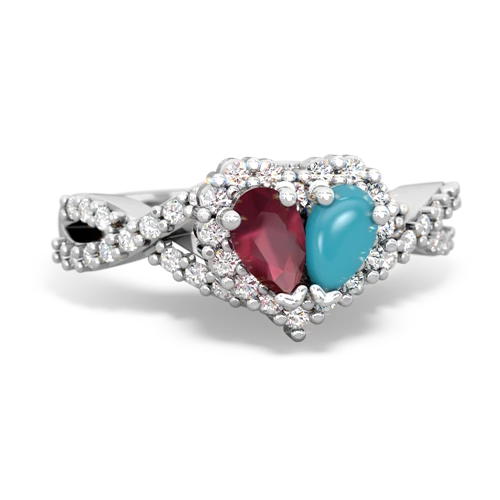 ruby-turquoise engagement ring