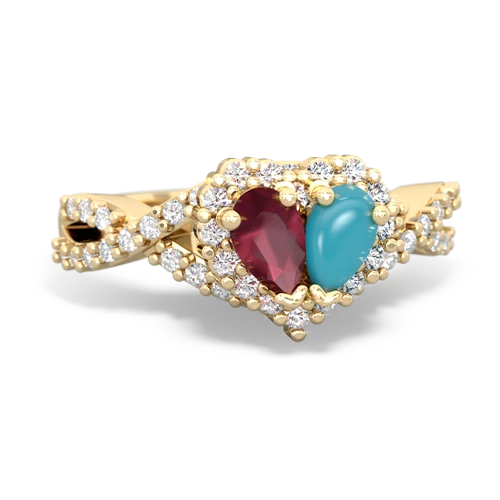 ruby-turquoise engagement ring