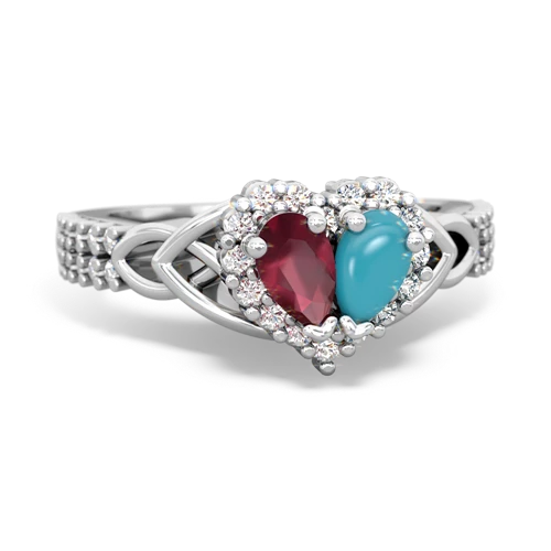 ruby-turquoise keepsake engagement ring