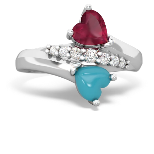 ruby-turquoise modern ring