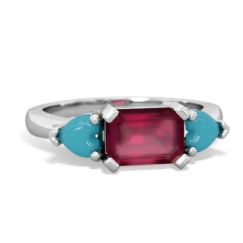 ruby-turquoise timeless ring