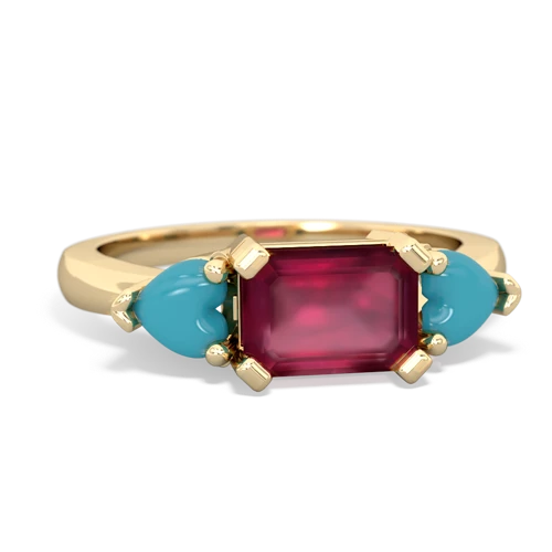 ruby-turquoise timeless ring