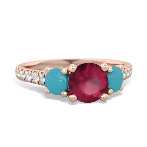 ruby-turquoise trellis pave ring