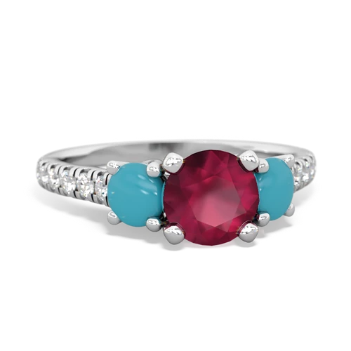 ruby-turquoise trellis pave ring
