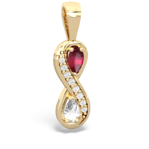 ruby-white topaz keepsake infinity pendant