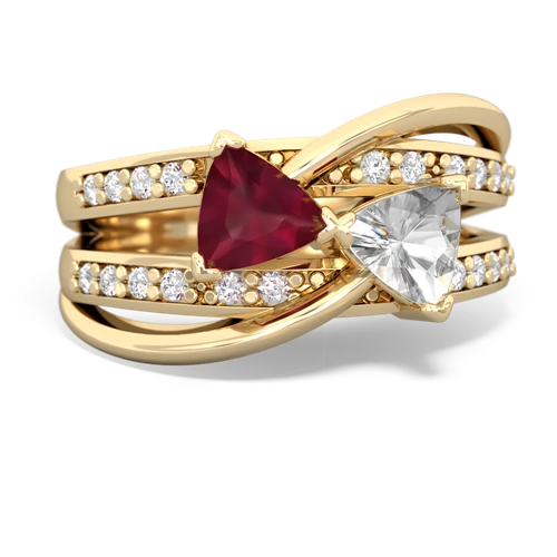 Ruby Genuine Ruby with Genuine White Topaz Bowtie ring Ring
