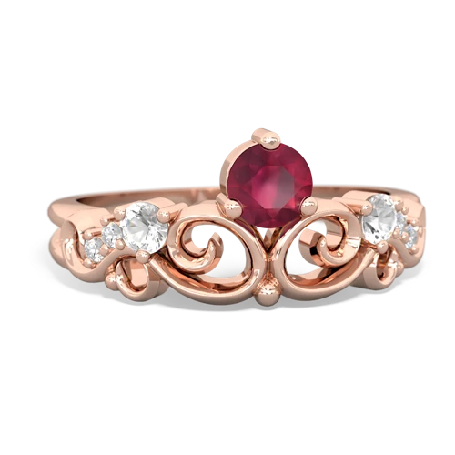 ruby-white topaz crown keepsake ring