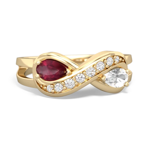 ruby-white topaz diamond infinity ring