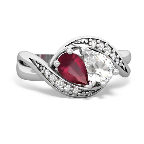 Ruby Genuine Ruby with Genuine White Topaz Summer Winds ring Ring